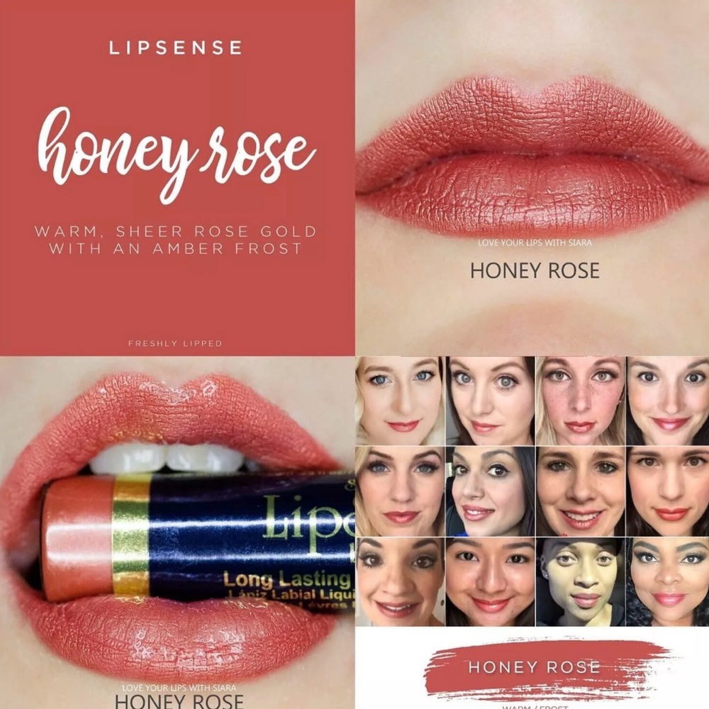 (2) - Lipsense HONEY ROSE SeneGence Lip Colors Glosses Lipstick FULL SIZE Sealed